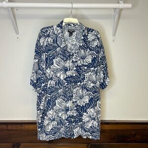 Polo Ralph Lauren Blue & White Hibiscus Button Down Shirt- XXL